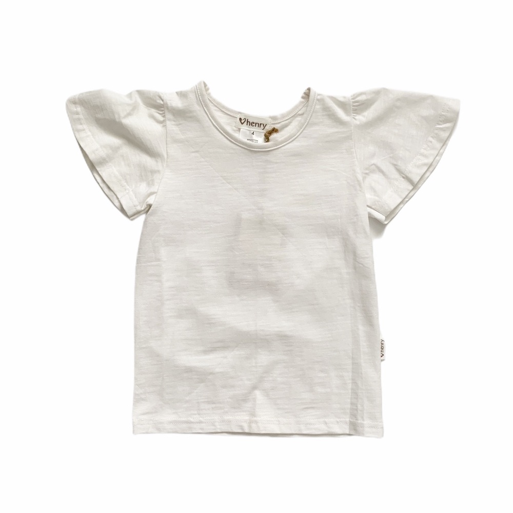 Kids Love Henry White Frill T-Shirt